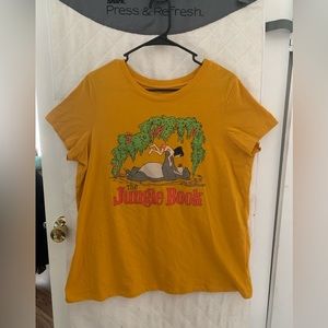 The Jungle Book Large Retro Tee • Yellow/Mustard Mowgli & Baloo Disney t-shirt.